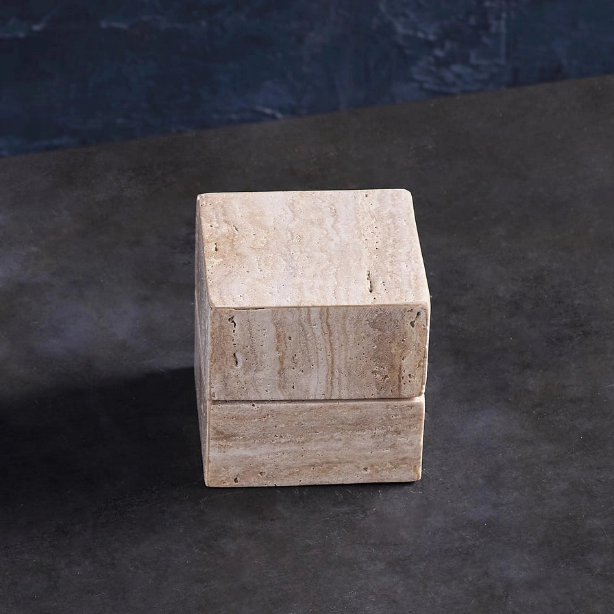 Beige Travertine Square Box