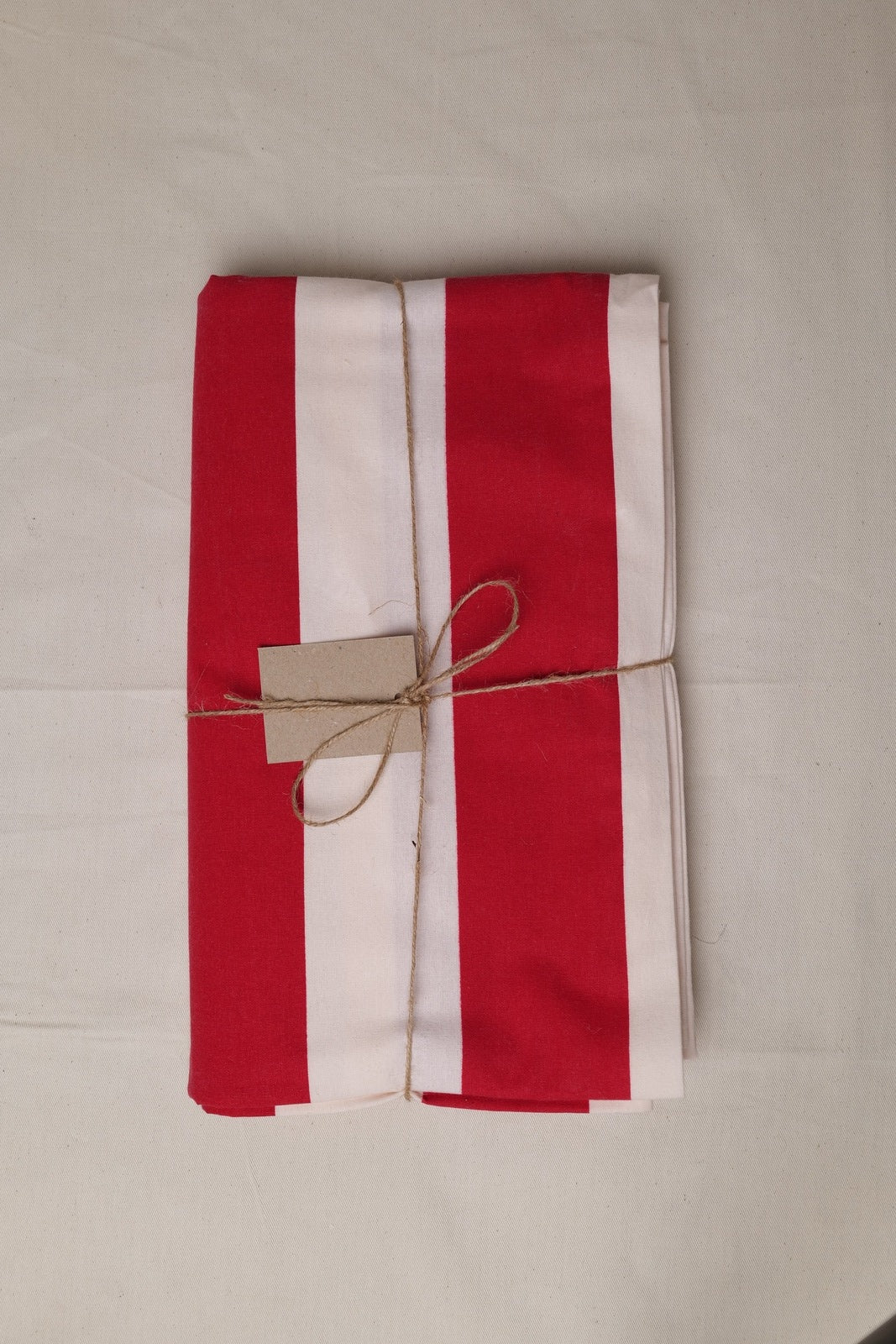 Red and White Stripe Tablecloth