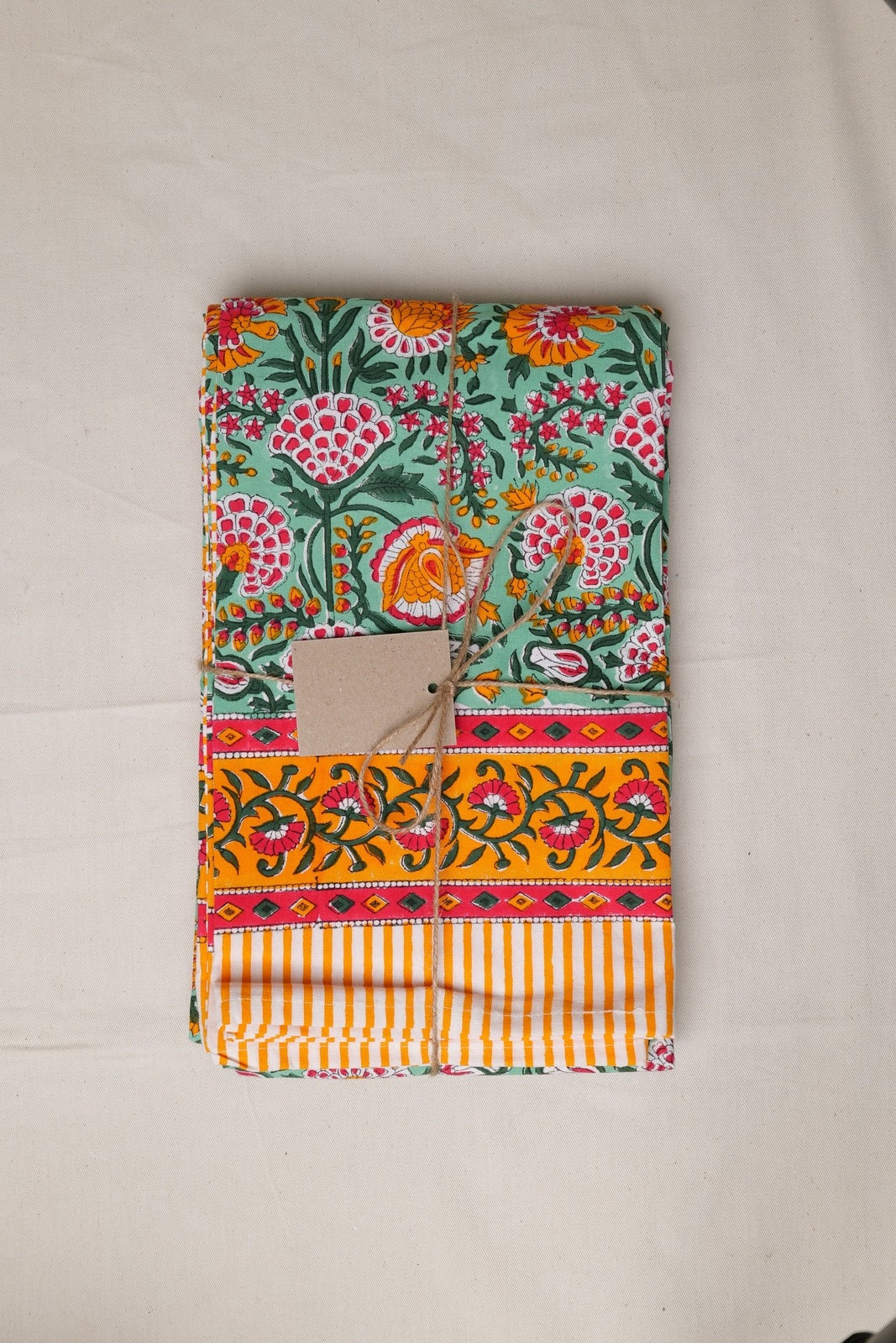 Green, Red and Yolk Floral Tablecloth, 3m