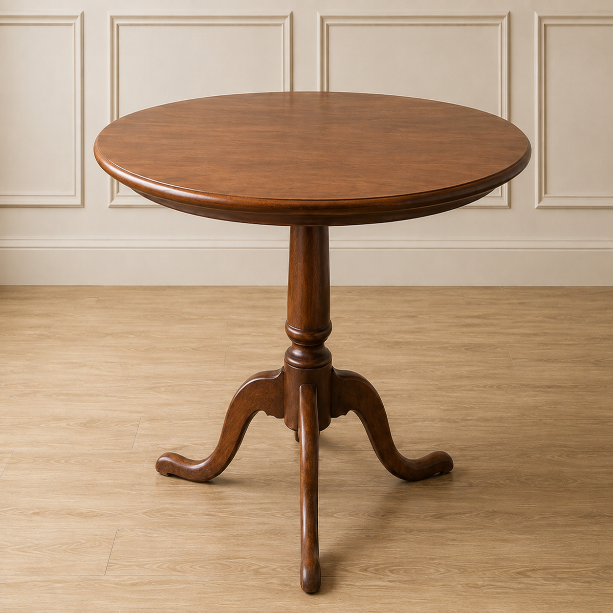 Vintage Round Oak Wood Table