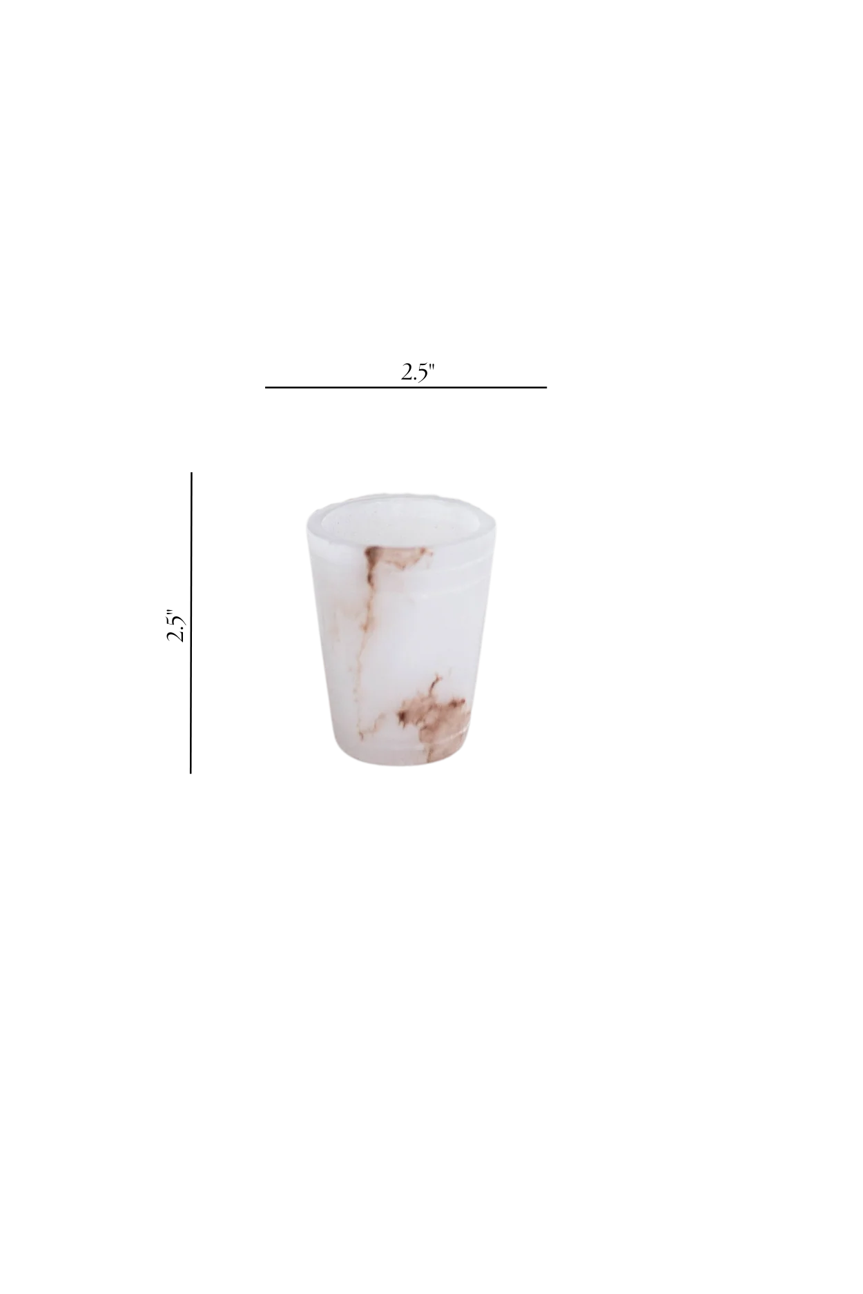 White Alabaster Shot Glasses Set of 6