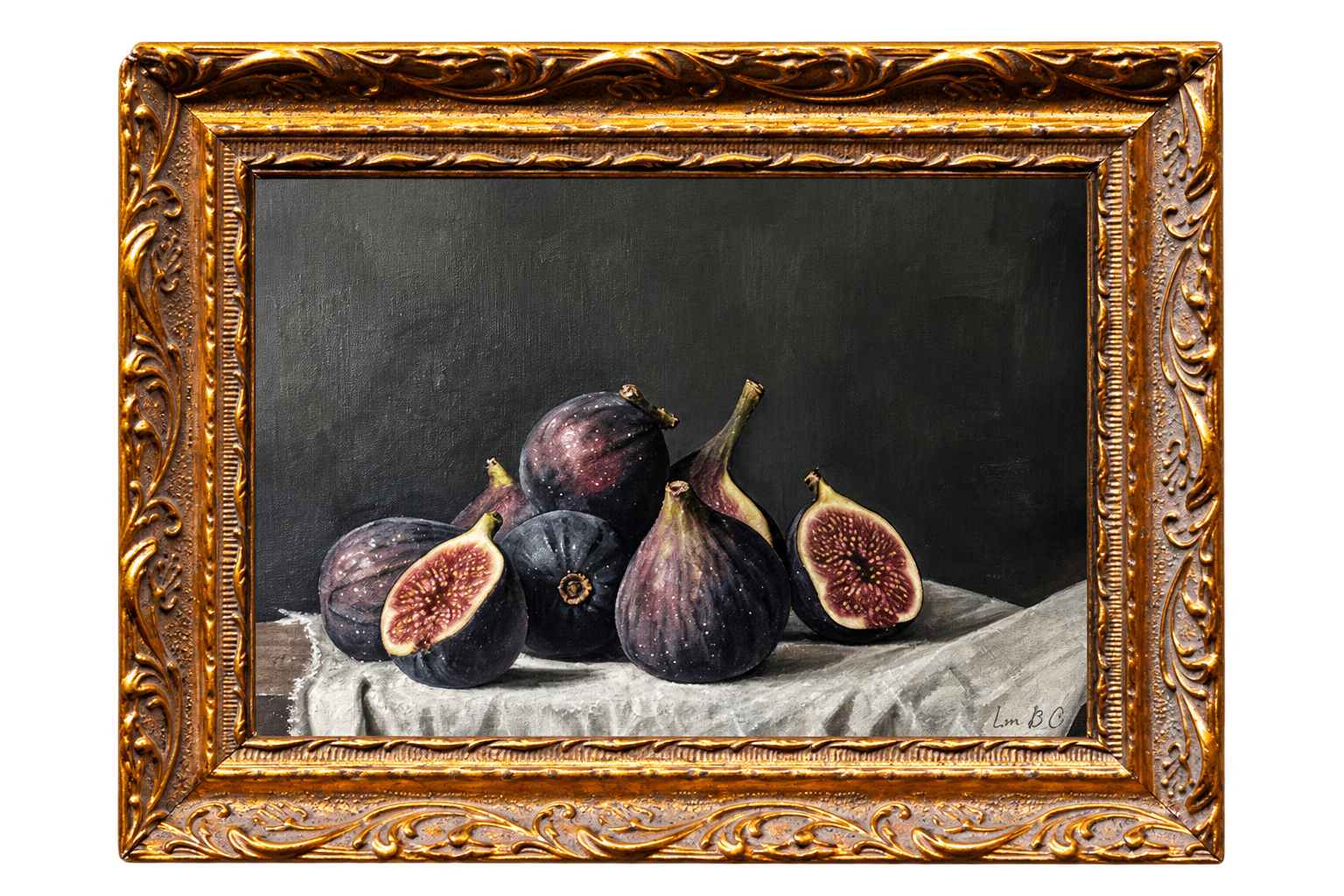 Seasonal Fig | French Brass Gold Mould Framed Art