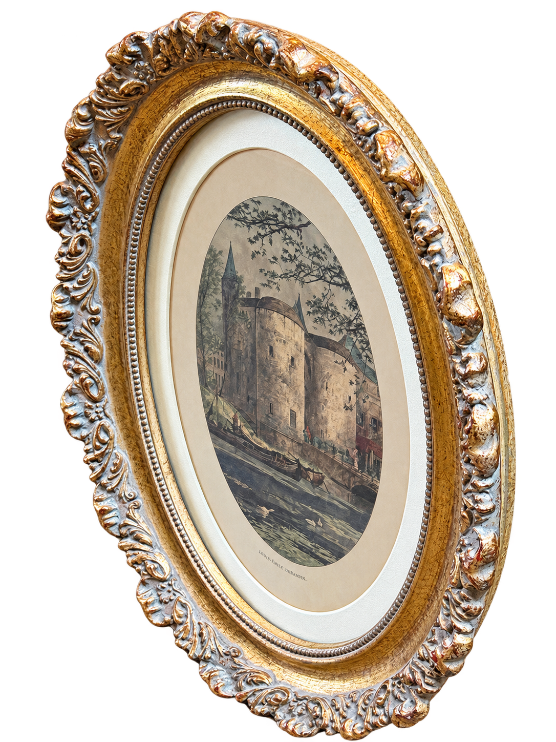 Port De Gand, Bruges, Belgium in Ornate Gold Frames