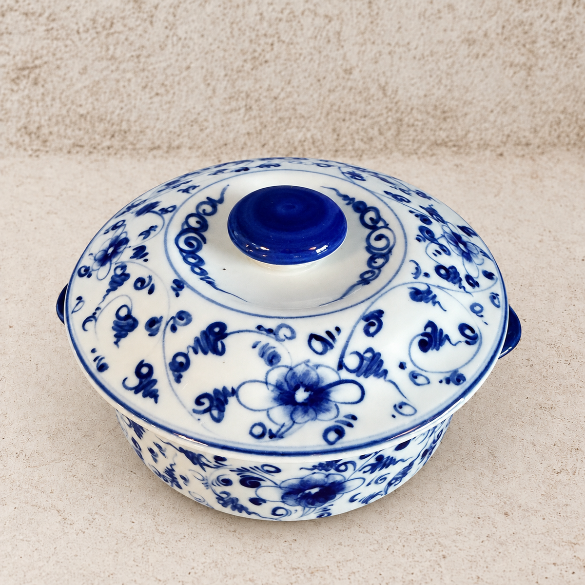 Vintage Blue Danube Covered Soup Bowls
