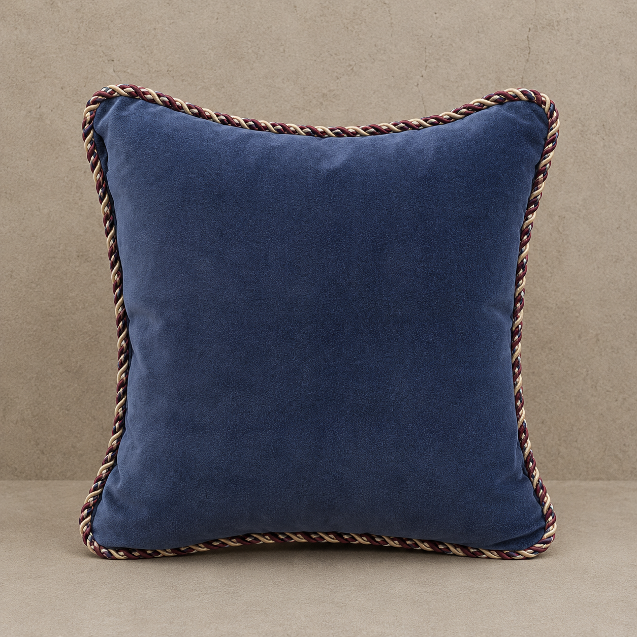 Blue, Plum and Green, Soft Navy Velvet back Tartan Pillow, Small