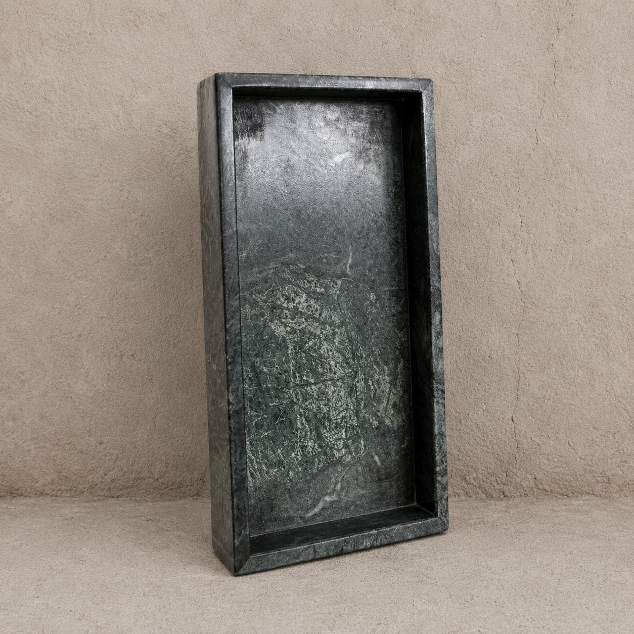 Hand Cut Green Marble Tray