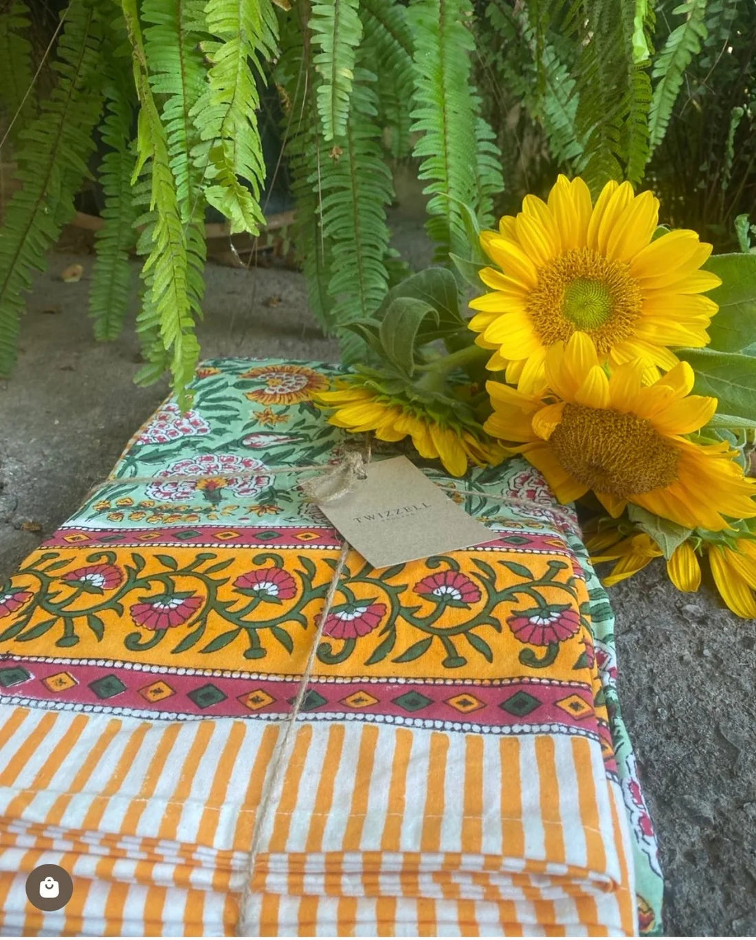Green, Red and Yolk Floral Tablecloth, 3m