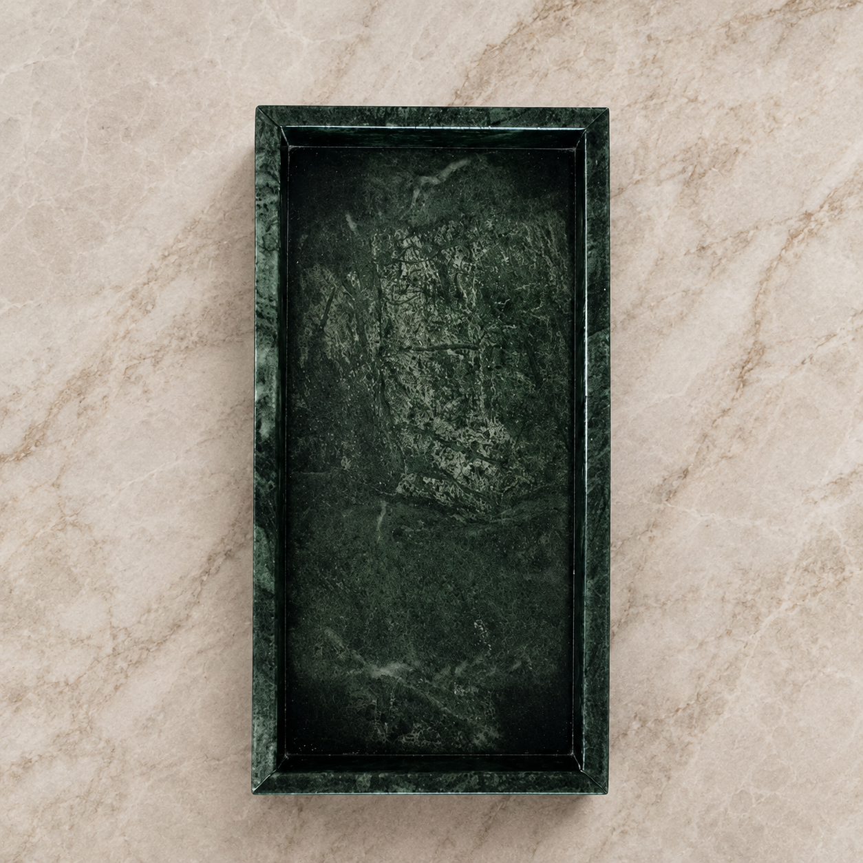 Hand Cut Green Marble Tray