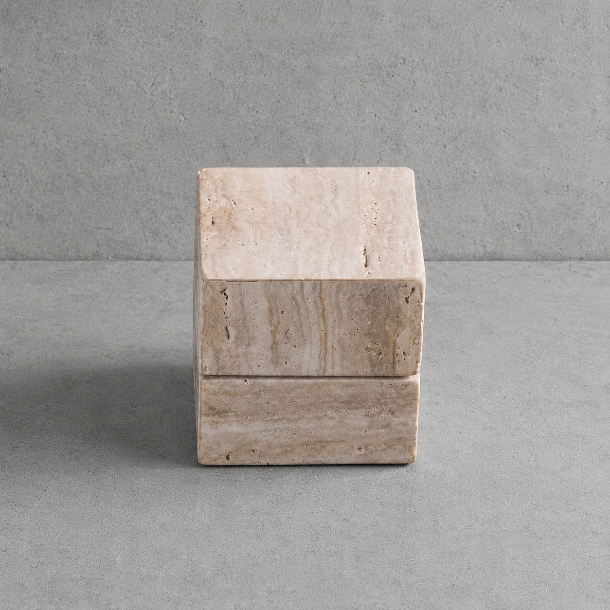 Beige Travertine Square Box
