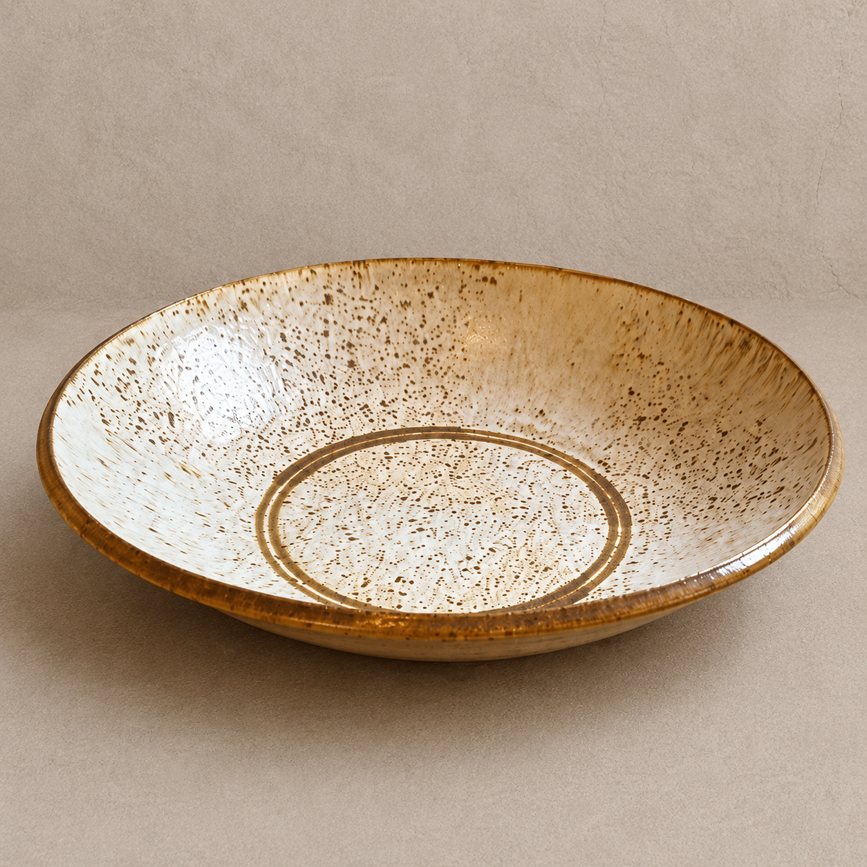 Vintage Speckled Drip-Glaze Serving Platter