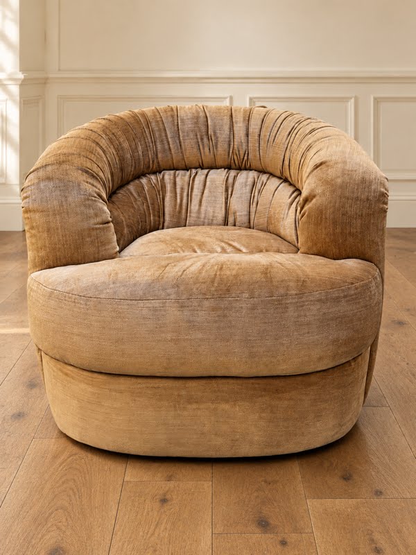 Vintage Sculptural Barrel Lounge Chair