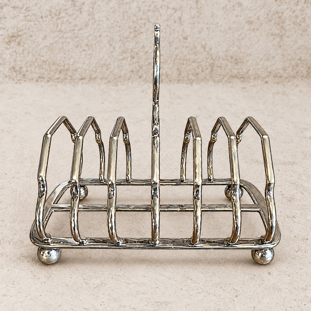 Stan Knights 1940's Heavy Silver Nickel Toast Rack