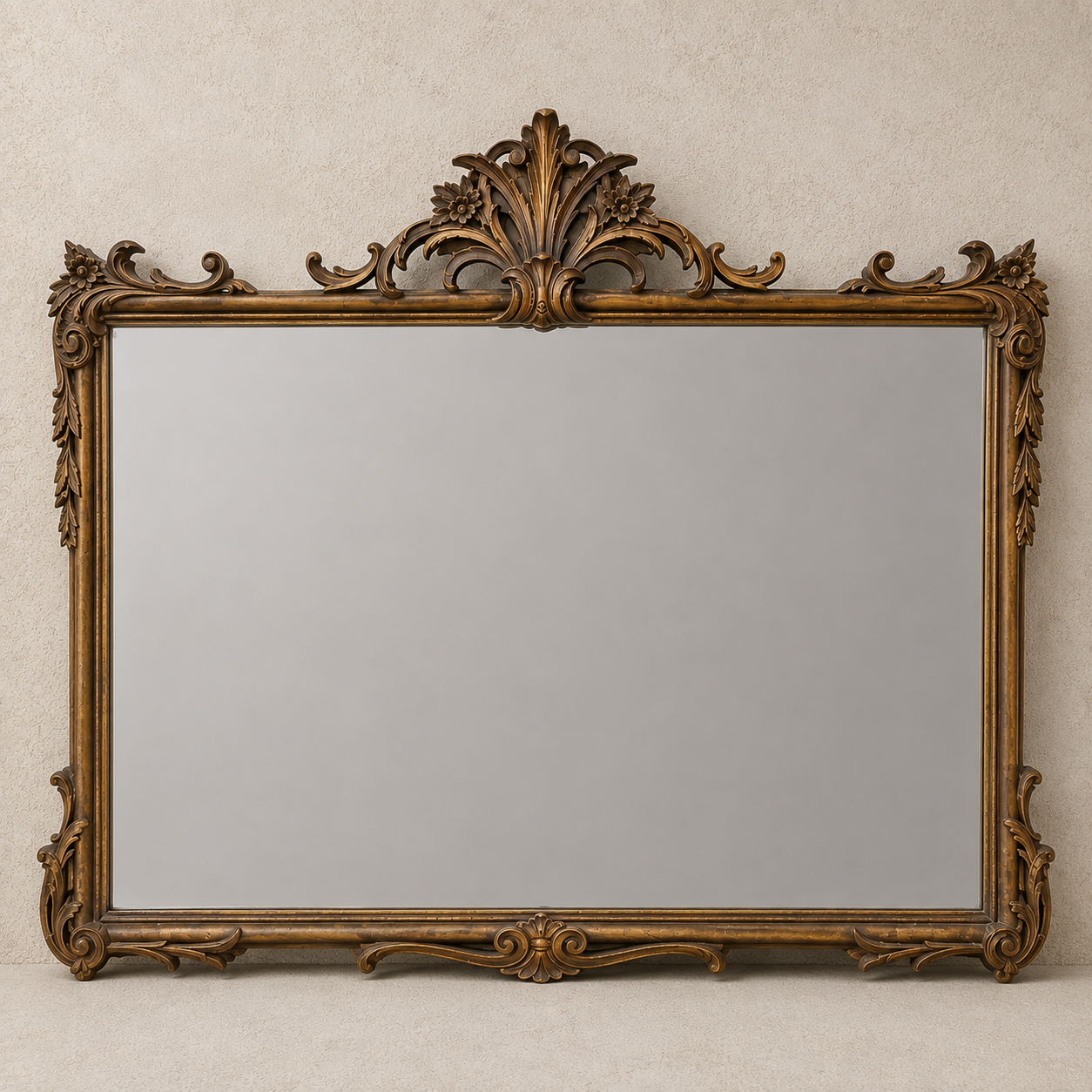 Vintage Crested Wall Mirror