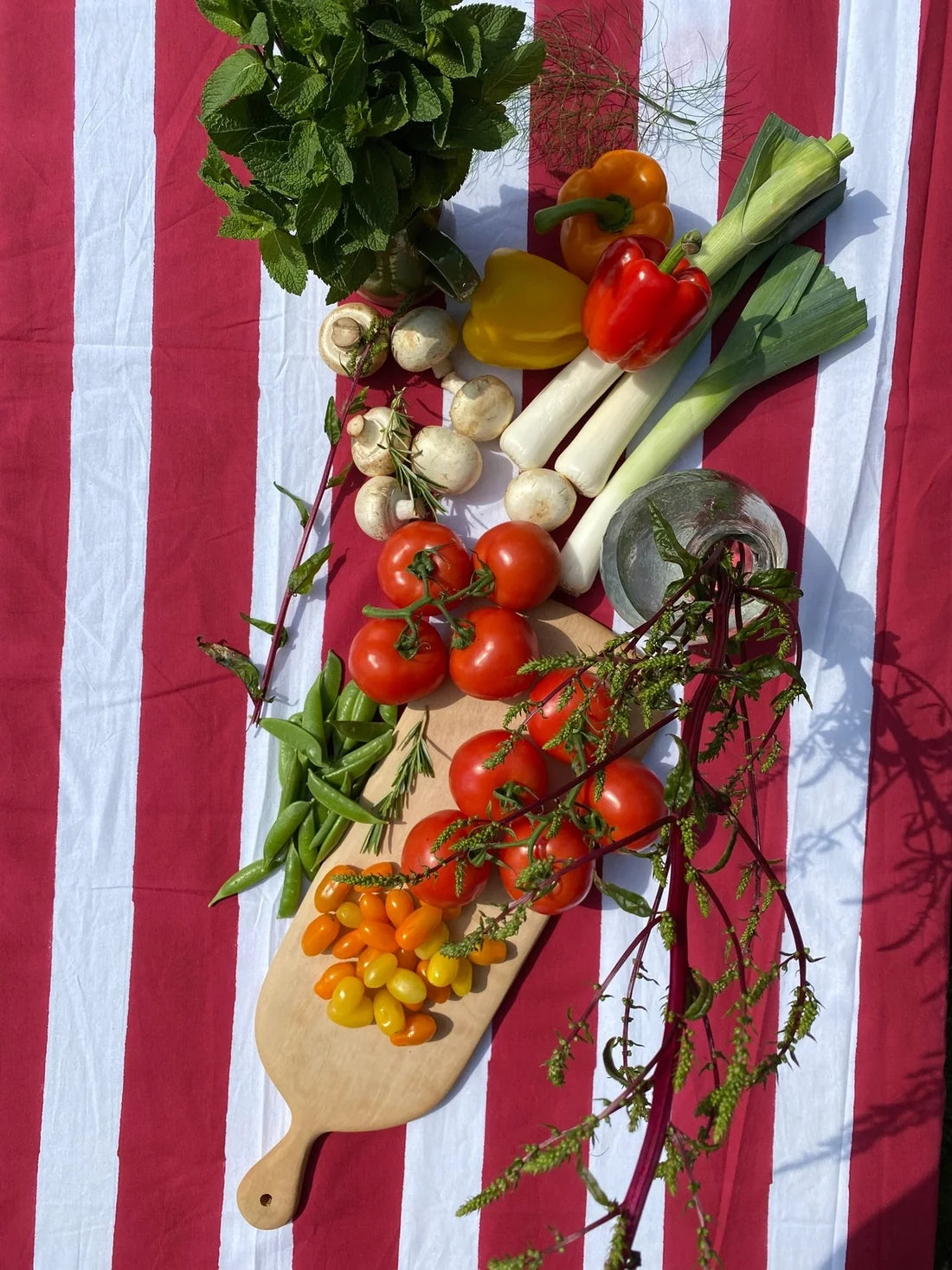 Red and White Stripe Tablecloth