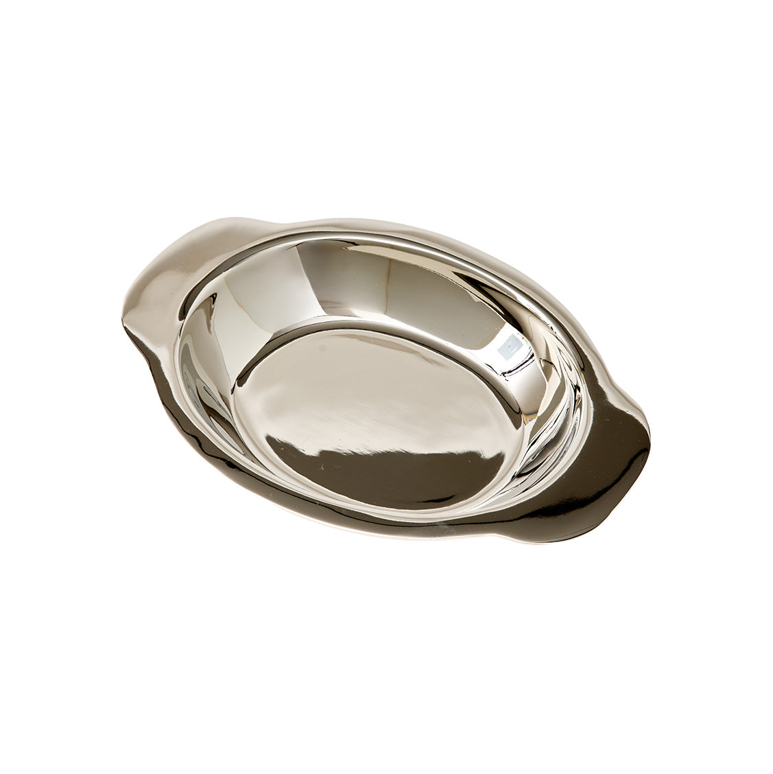 Bacchus nickel-plated solid brass decanting tray inspired by Art Deco wine service for corks, barware, and entertaining
