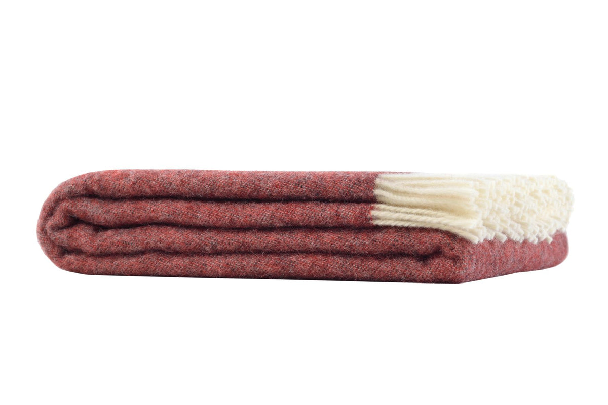 Burgundy Sheep Wool Throw