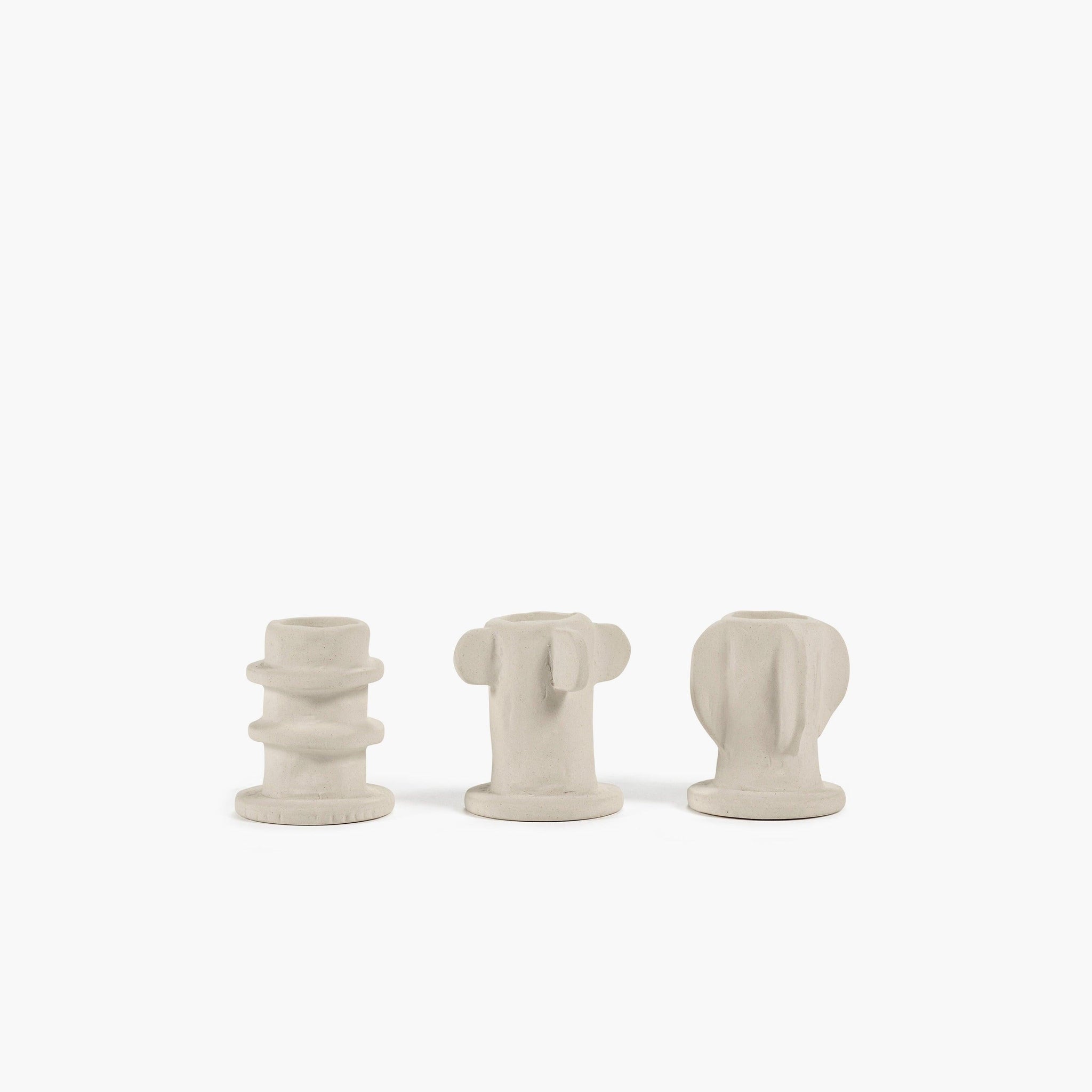 CANDLE HOLDER 02 ASS/3 BEIGE MOLLY