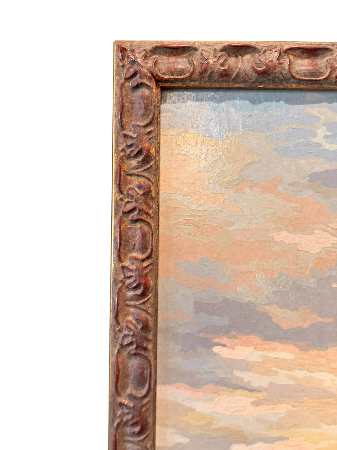 Vintage Original- 1970 Clipper Ship Oil Painting in Ornate Frame