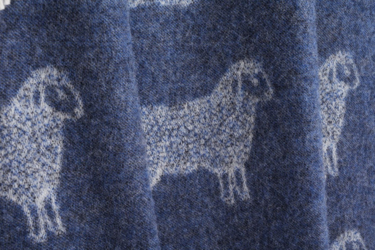 Denim Blue Sheep Pure Wool Throw