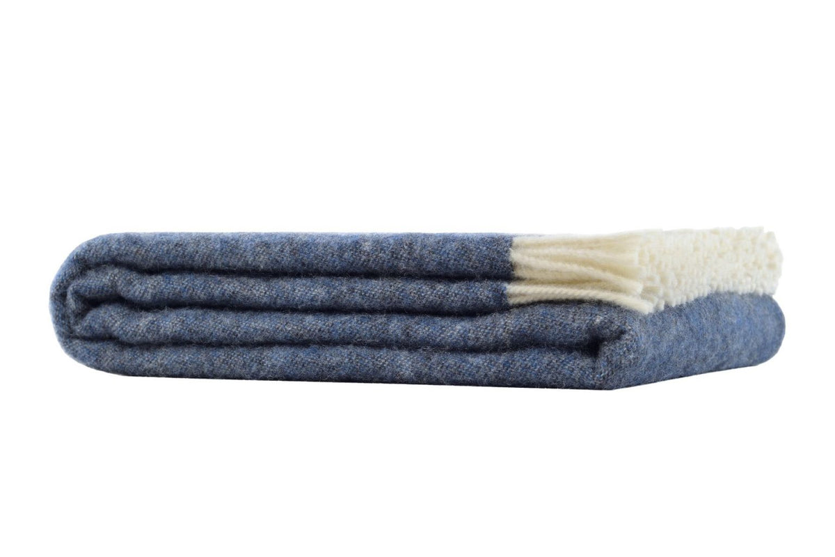 Denim Blue Sheep Pure Wool Throw