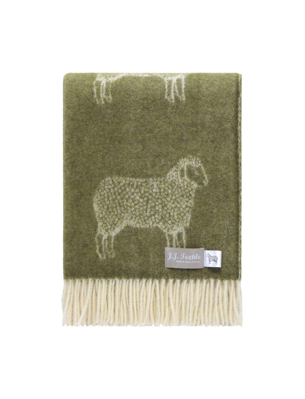 Moss Green Sheep Pure Wool Throw