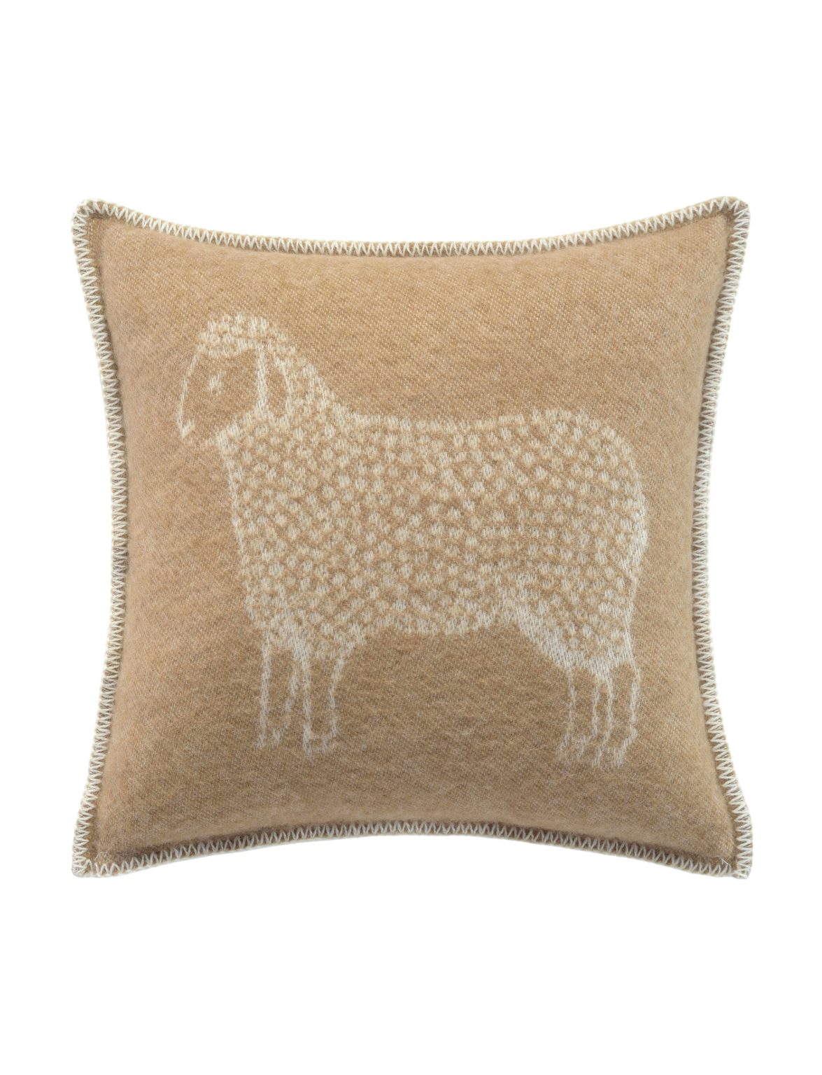 Brown Dot Sheep Wool Cushion