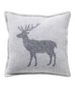 Deer Grey Wool Cushion Throw