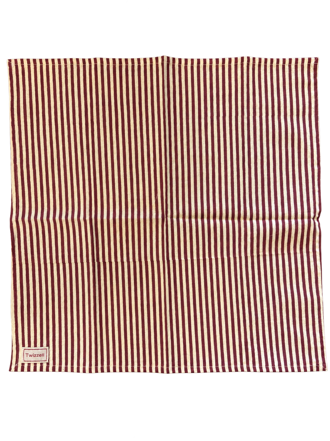 Beige and Merlot Pinstripe Napkin x 4