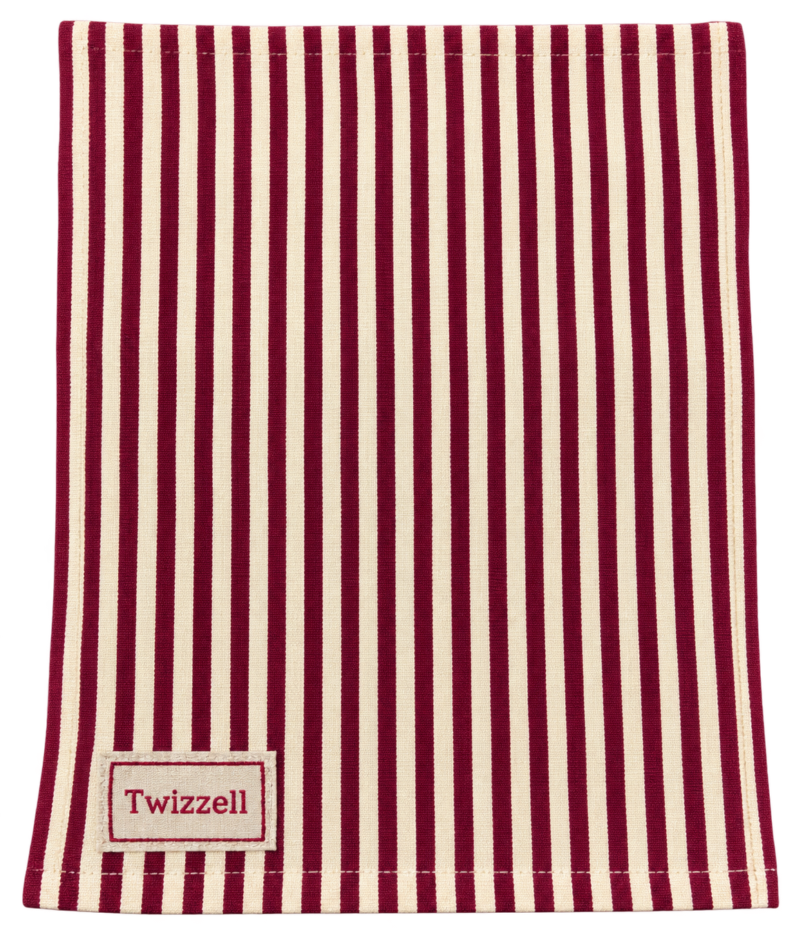Beige and Merlot Pinstripe Napkin x 4