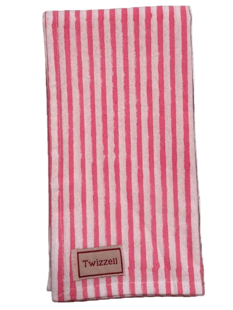 Pink and White Pinstripe Napkin x 4