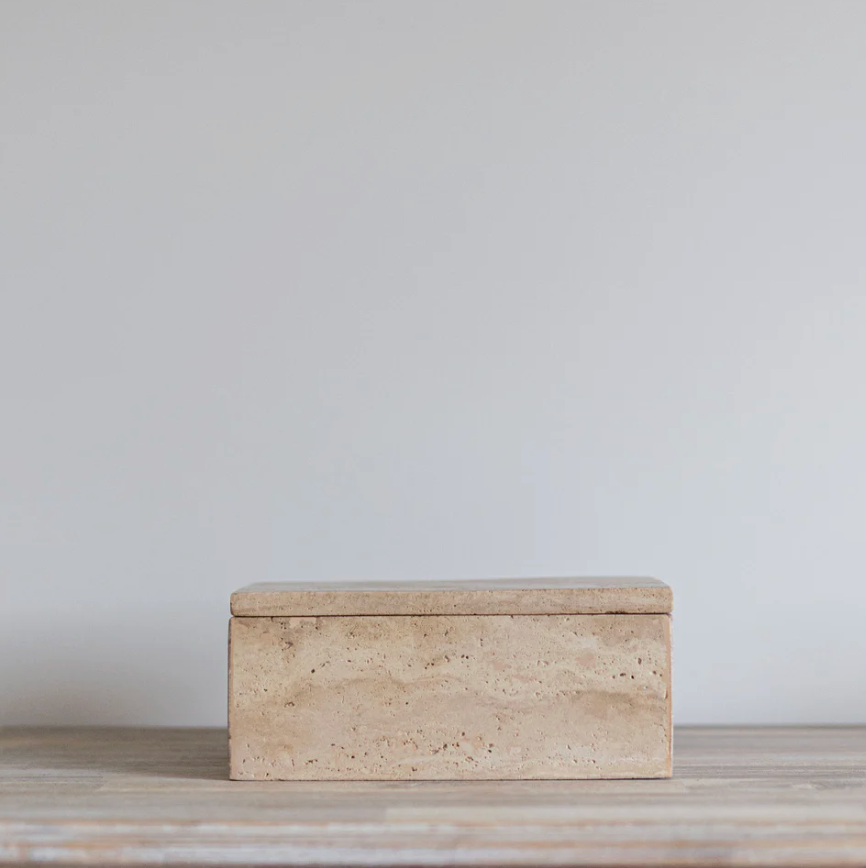 Travertine Lidded Box