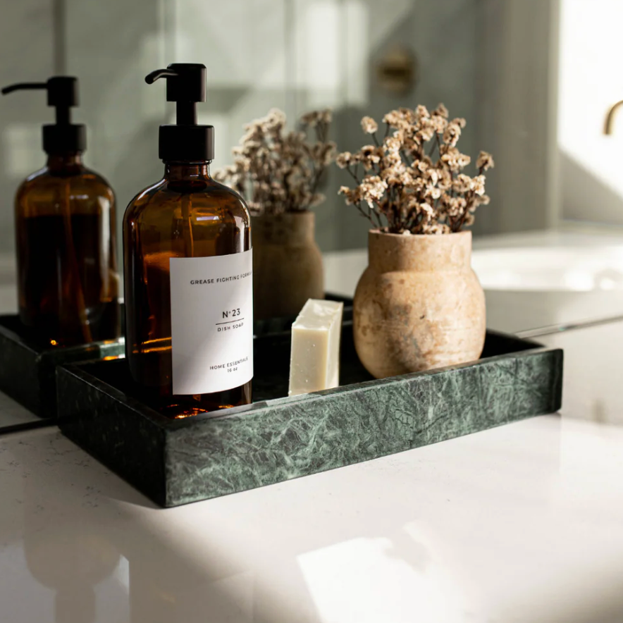 Hand Cut Green Marble Tray