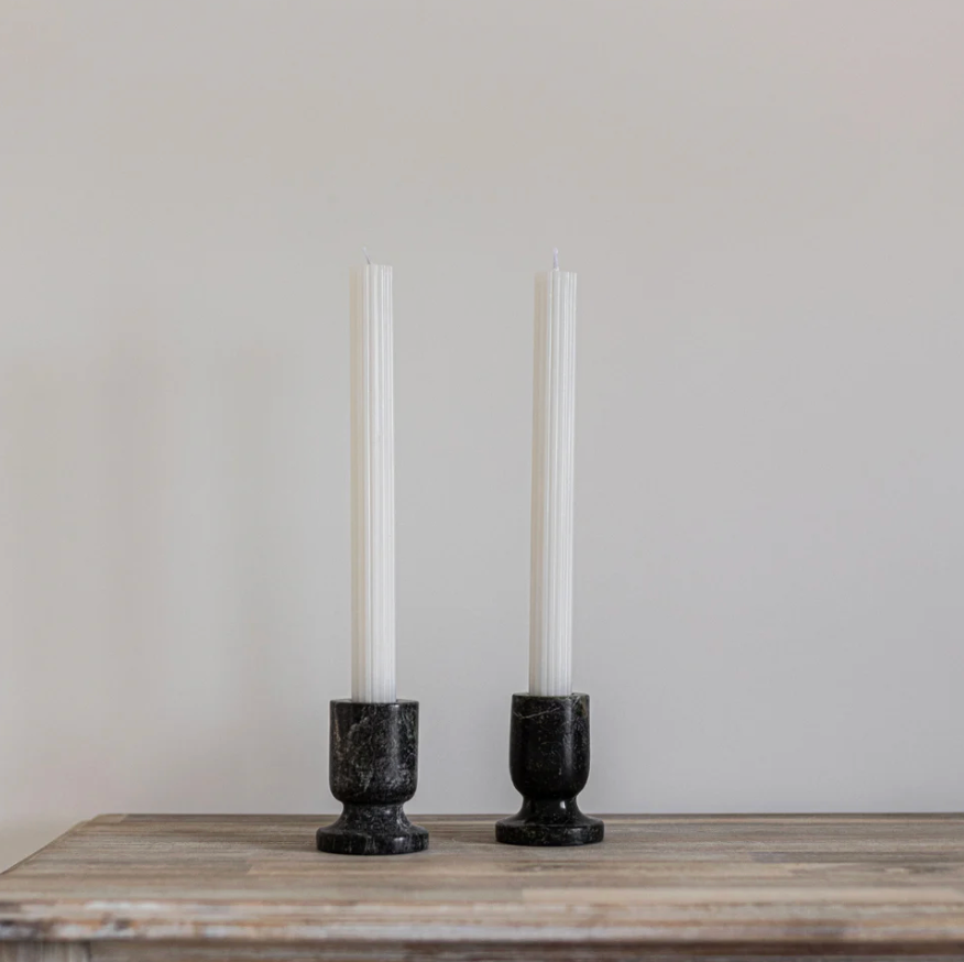Emerald Marble Tapered Candle Holder