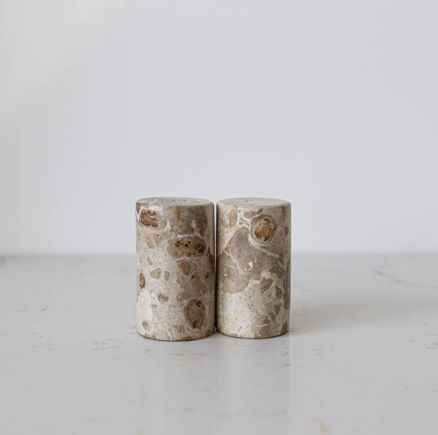 Chocolate Marble Salt & Pepper Shakers
