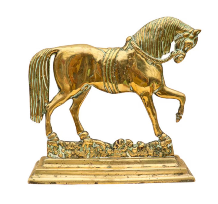 Antique English Georgian Brass Chimney Horse