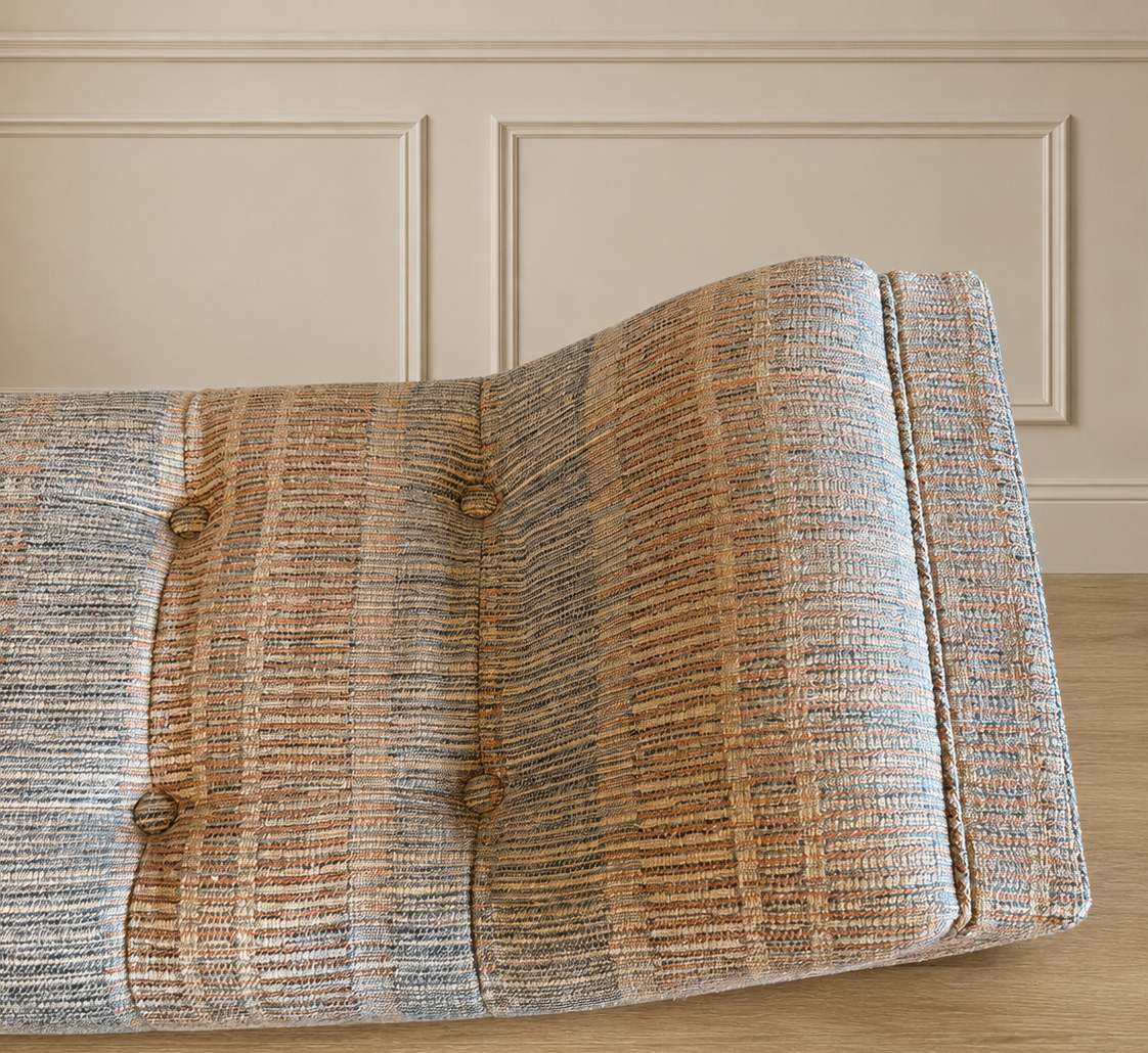 Mid Century Modern Designer Textile  Bench
