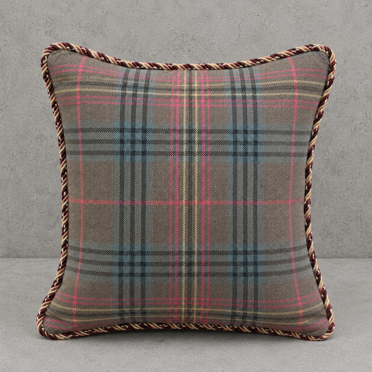 Rosewood Highland Tartan Pillow, Small