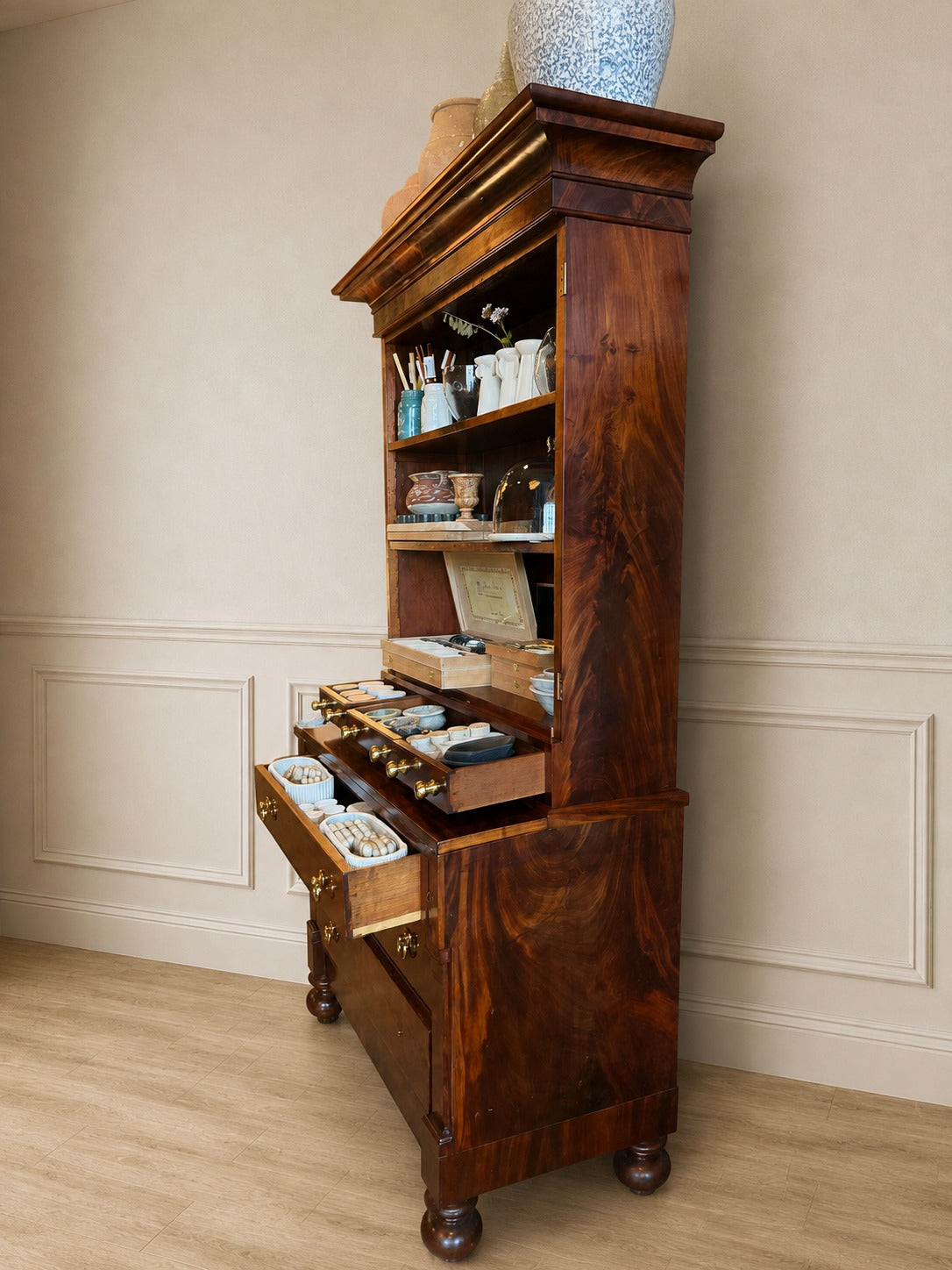 Vintage Mahogany Hutch Secretary