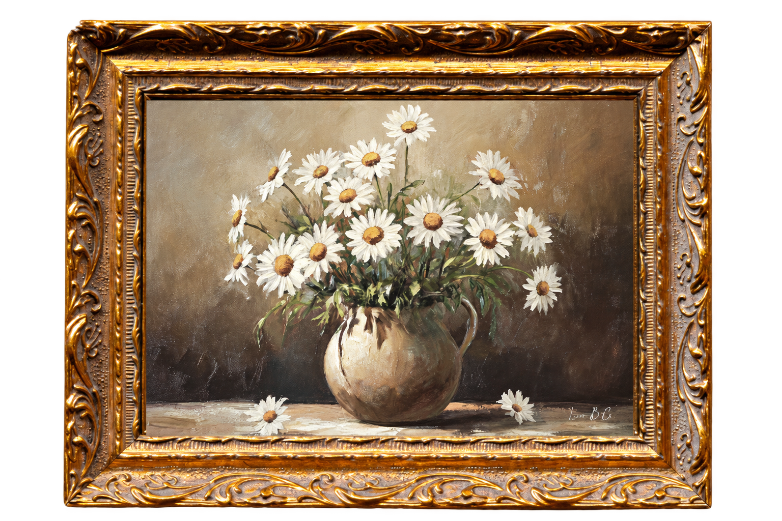 Daisy Pine | French Brass Inspired Gold Mould Framed Art