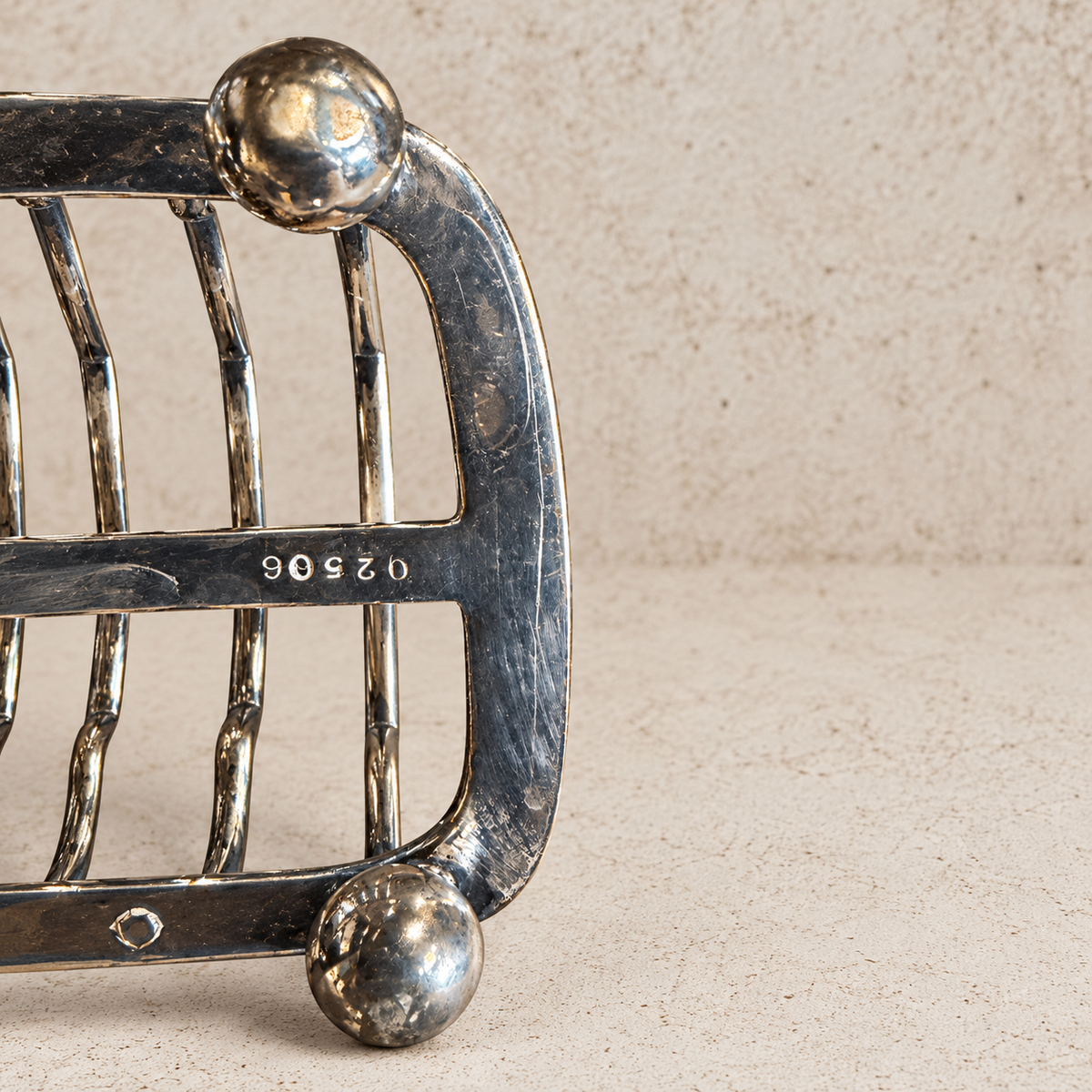 Stan Knights 1940's Heavy Silver Nickel Toast Rack