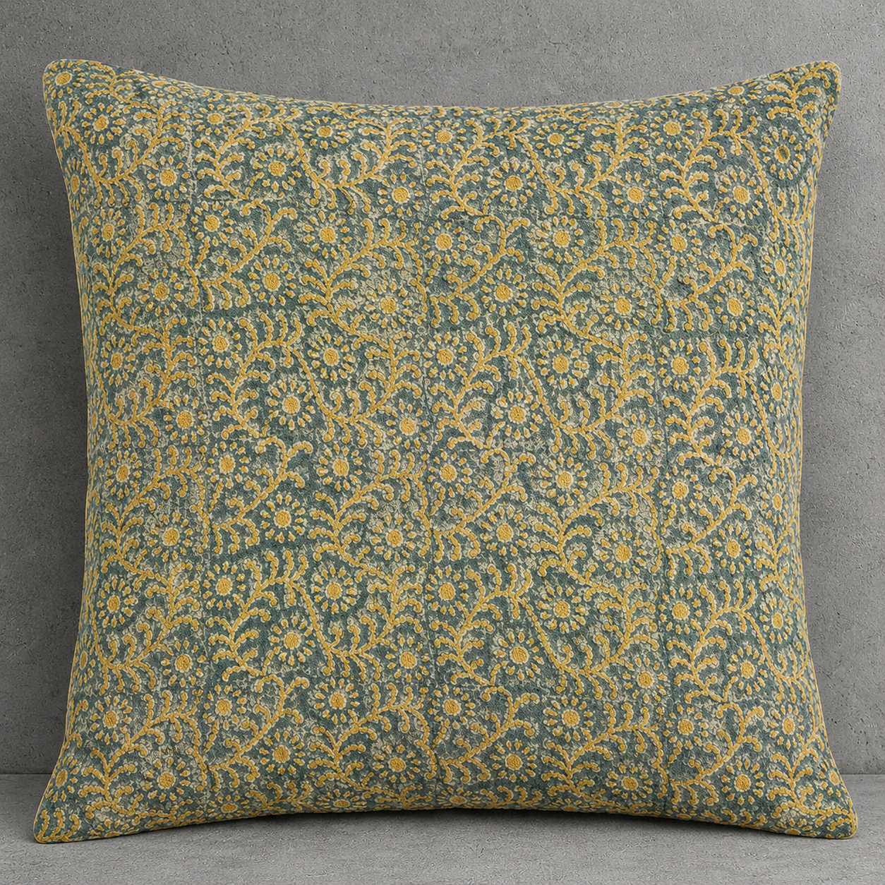 Kochin Teal Mustard Pillow