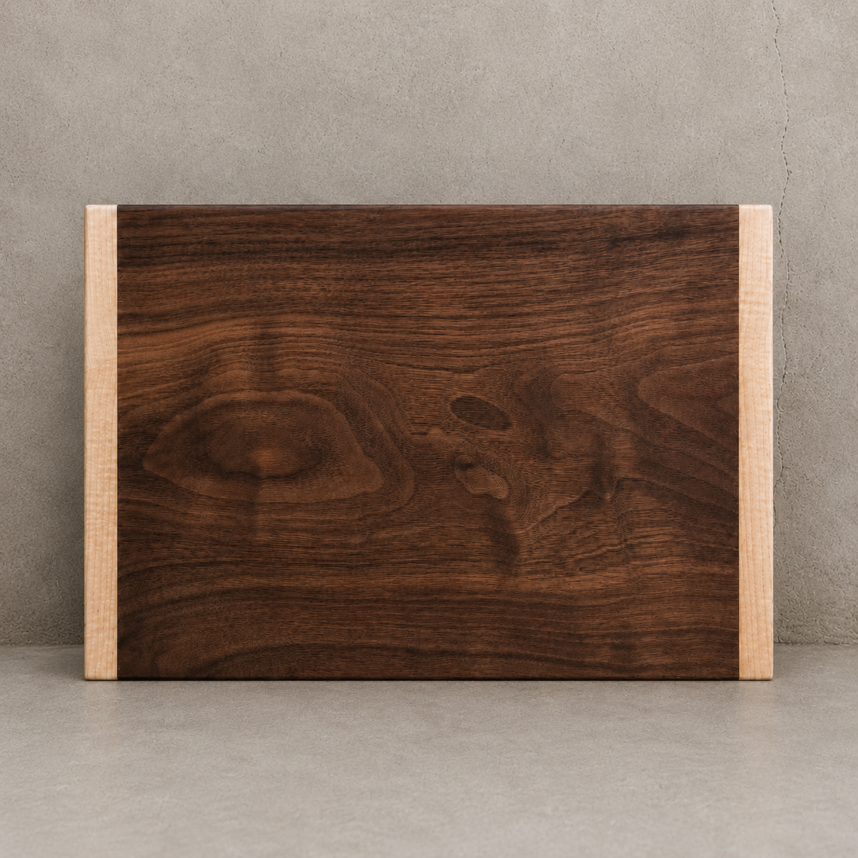 Cutting Board – Walnut with Tiger Maple Handles