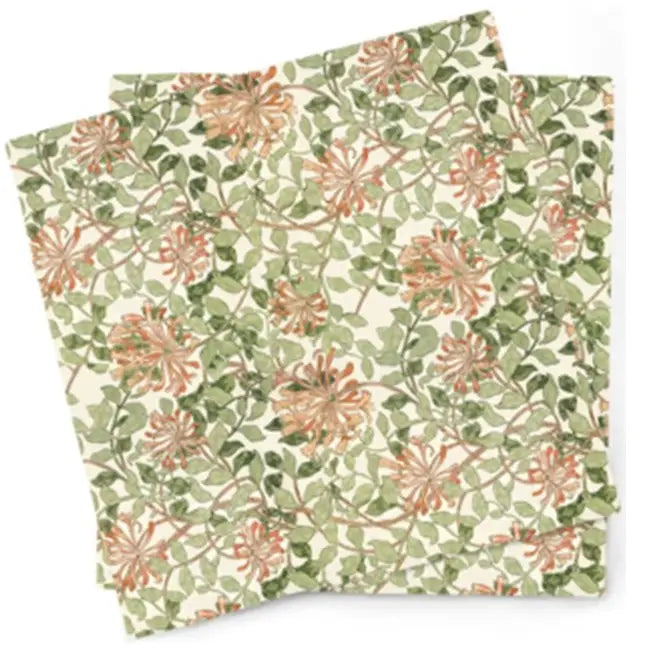 Stonewashed Linen Tea Towels - Wmmorris Honeysuckle