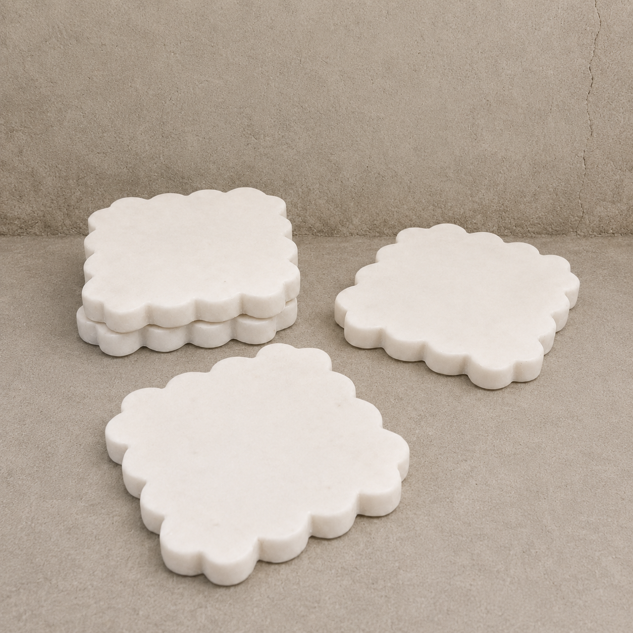 Marble Scalloped Coasters