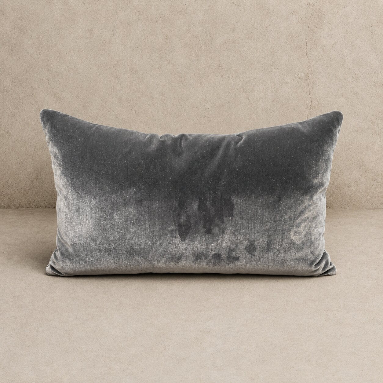 Locharron Highland Tartan & Slate Blue Velvet Lumbar Pillow